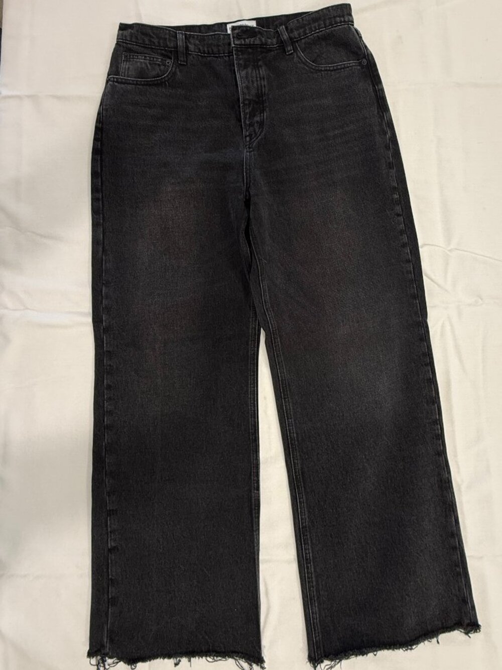 Princess Polly Washed Black Denim Jeans Size 10 Button Fly